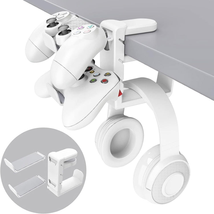 360 Degree Rotation Headset Bracket With Game Handle Organizer(White) - Headset Stand by PMC TechLife | Online Shopping South Africa | PMC TechLife | Buy Now Pay Later Mobicred
