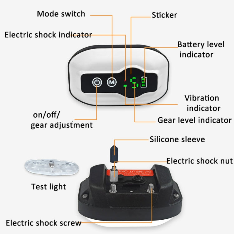 Anti-False Triggering Dog Bark Collar Waterproof Bark Stopper with 5 Adjustable Sensitivity(White) - Training Aids by PMC TechLife | Online Shopping South Africa | PMC TechLife | Buy Now Pay Later Mobicred