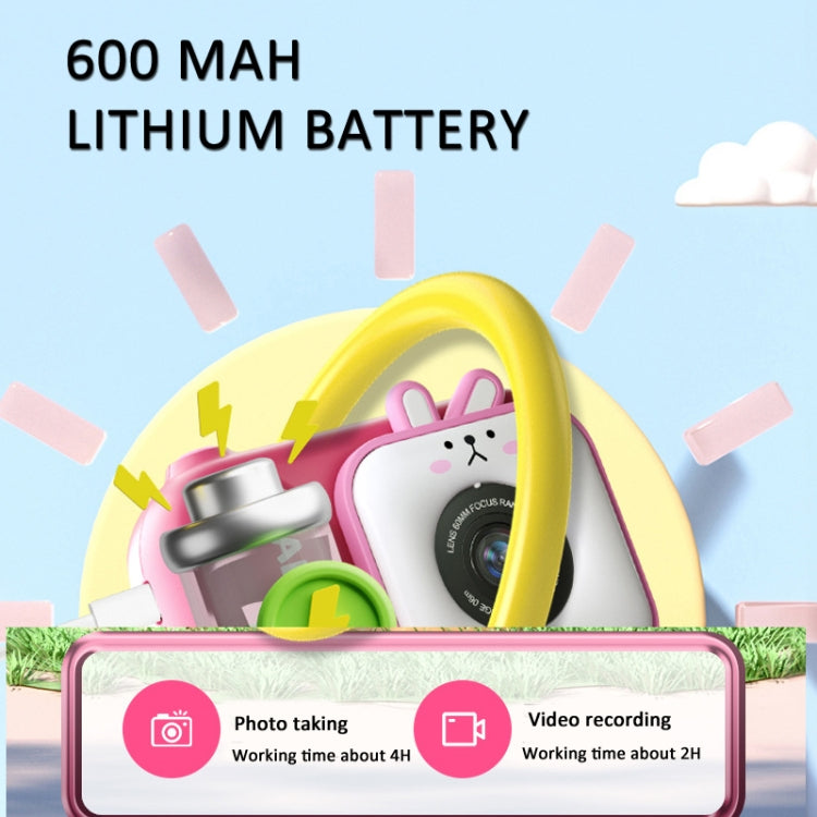 2.4 Inch IPS Screen 48MP Dual Lens Kids Digital Camera Mini Video Camera With 32G TF Card Pink Bunny - Children Cameras by PMC Jewellery | Online Shopping South Africa | PMC Jewellery | Buy Now Pay Later Mobicred