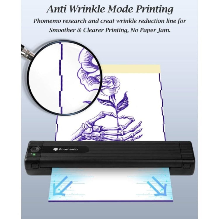 Phomemo TP83-BK Wireless Tattoo Stencil Printer With 10pcs Transfer Paper(Black) - Printer by Phomemo | Online Shopping South Africa | PMC Jewellery | Buy Now Pay Later Mobicred