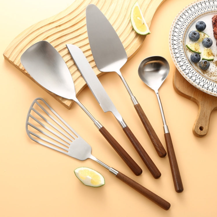 304 Stainless Steel Walnut Handle Cooking Tools Home Restaurant Kitchen Gadgets, Style: Soup Spoon - Cooking Tools by PMC TechLife | Online Shopping South Africa | PMC TechLife | Buy Now Pay Later Mobicred