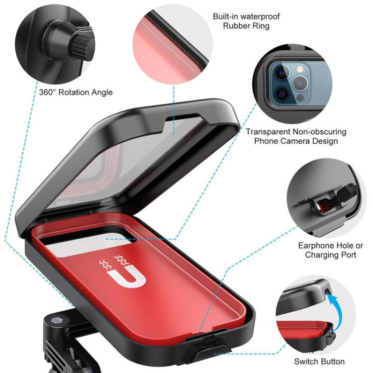 Waterproof Motorcycle Bicycle Cell Phone Holder 360 Rotating Riding Navigation Holder, Model: Handlebar Stand - Holder by PMC Jewellery | Online Shopping South Africa | PMC Jewellery | Buy Now Pay Later Mobicred
