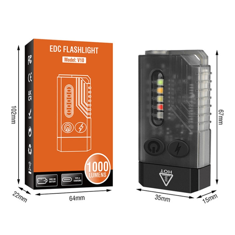 V10 Portable Keychain Light USB Rechargeable Bright Mini Flashlight(White) - Mini Flashlight by PMc TechLife | Online Shopping South Africa | PMc TechLife | Buy Now Pay Later Mobicred