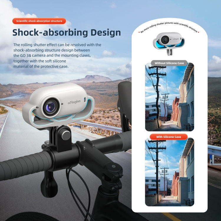 For Insta360 GO 3S Camera aMagisn Silicone Cover Shock-absorbing Protective Case(Horizontal Gray) - Case & Bags by aMagisn | Online Shopping South Africa | PMC Jewellery | Buy Now Pay Later Mobicred