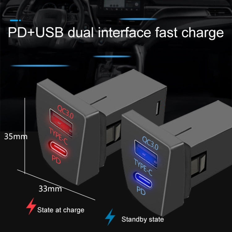 For Toyota RAV4 / WILDLANDER USB-PD Port 60W Fast Charging Modified Car Charger(Ordinary Power Cord) - DIY Modified Charger by PMC Jewellery | Online Shopping South Africa | PMC Jewellery | Buy Now Pay Later Mobicred