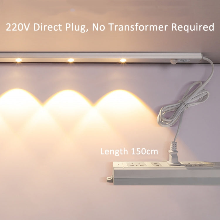 220V CN Plug Motion Sensor Wardrobe Cabinet Lamp LED Light Bar, Spec: Warm White 30cm - Sensor LED Lights by PMC TechLife | Online Shopping South Africa | PMC TechLife | Buy Now Pay Later Mobicred