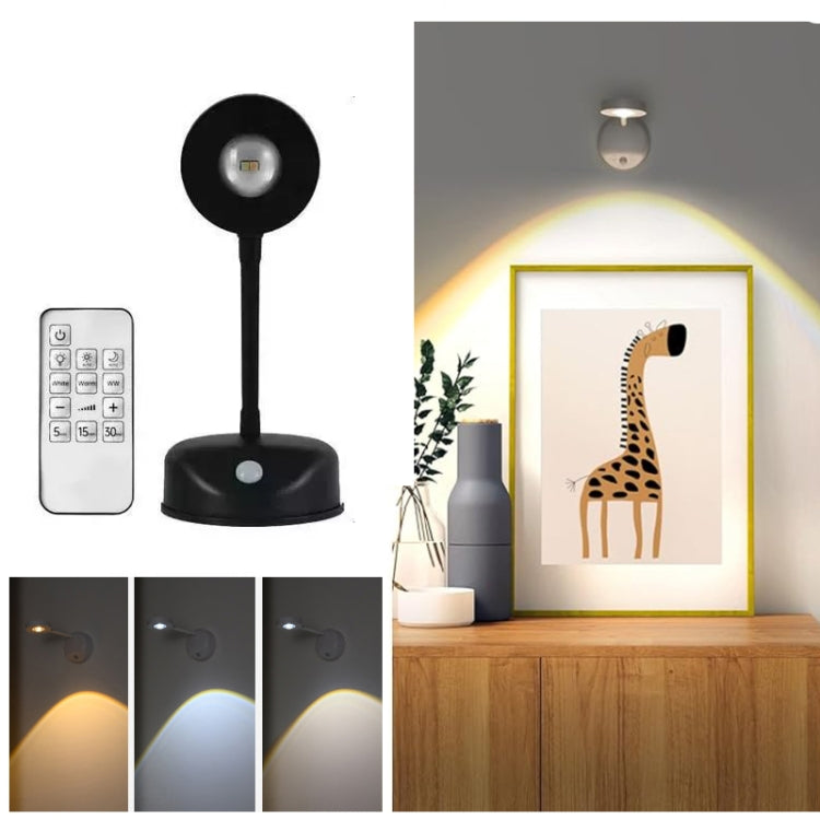 Rechargeable LED Motion Sensor Wireless Spotlight With Remote Control 1200mAH Black - Sensor LED Lights by PMC TechLife | Online Shopping South Africa | PMC TechLife | Buy Now Pay Later Mobicred