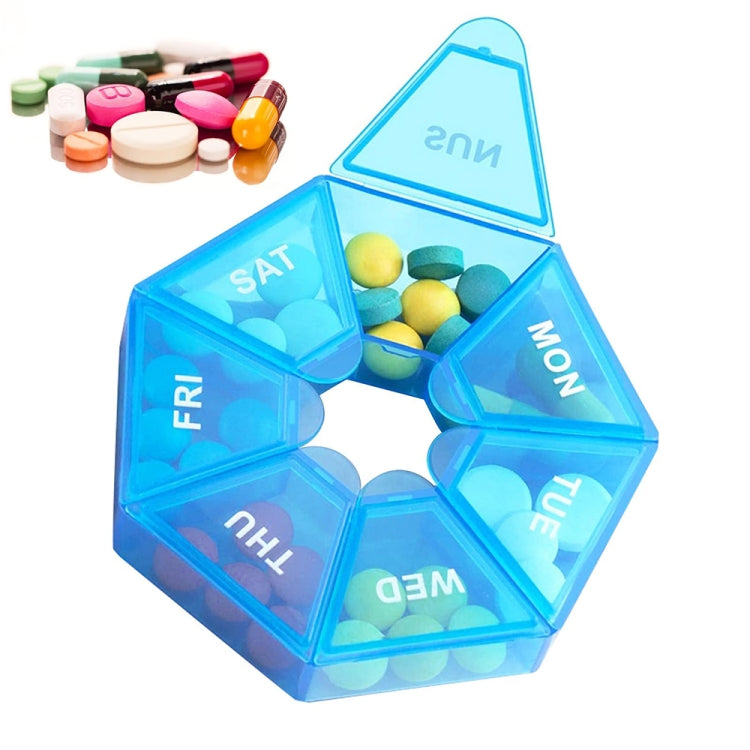 2pcs Portable Transparent Moisture-Proof Weekly 7-grids Pill Storage Box(Black) - free shipping - PMC TechLife - Order now!