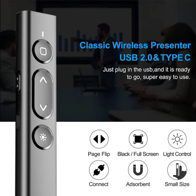 B2 2.4GHz Dual-Mode Conference PPT Wireless Page Turning Pen Multimedia Infrared Laser Pointer(Black) -  by PMC Jewellery | Online Shopping South Africa | PMC Jewellery | Buy Now Pay Later Mobicred