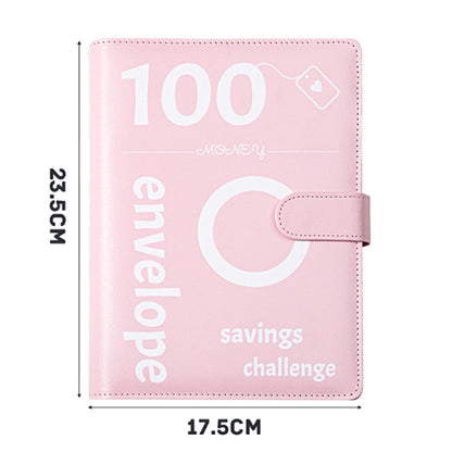 A5 100 Day Savings Challenge Envelope Budget Planner Binder Notebook Handbook, Color: Pattern Pink - Notebooks by PMC Jewellery | Online Shopping South Africa | PMC Jewellery | Buy Now Pay Later Mobicred