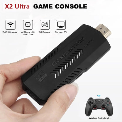 X2 Ultra Video Game Stick Console With 2.4G Double Wireless Controller 128GB - Pocket Console by PMC Jewellery | Online Shopping South Africa | PMC Jewellery | Buy Now Pay Later Mobicred