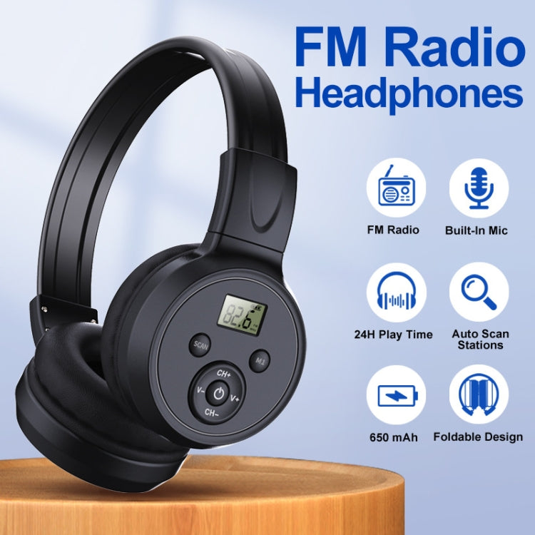 F4 Digital Display Automatic Scanning Foldable FM Radio Headphone, Spec: Battery Version - Radio Player by PMC TechLife | Online Shopping South Africa | PMC TechLife | Buy Now Pay Later Mobicred