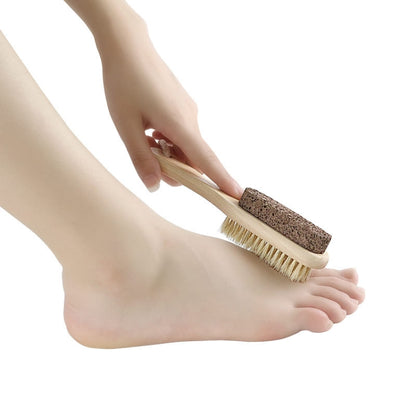 Double-Sided Foot Grinder Pig Bristle Brush Wooden Cleaning Massage Small Brush(Original Color) - Grinding Tools & Accessories by PMC Jewellery | Online Shopping South Africa | PMC Jewellery | Buy Now Pay Later Mobicred