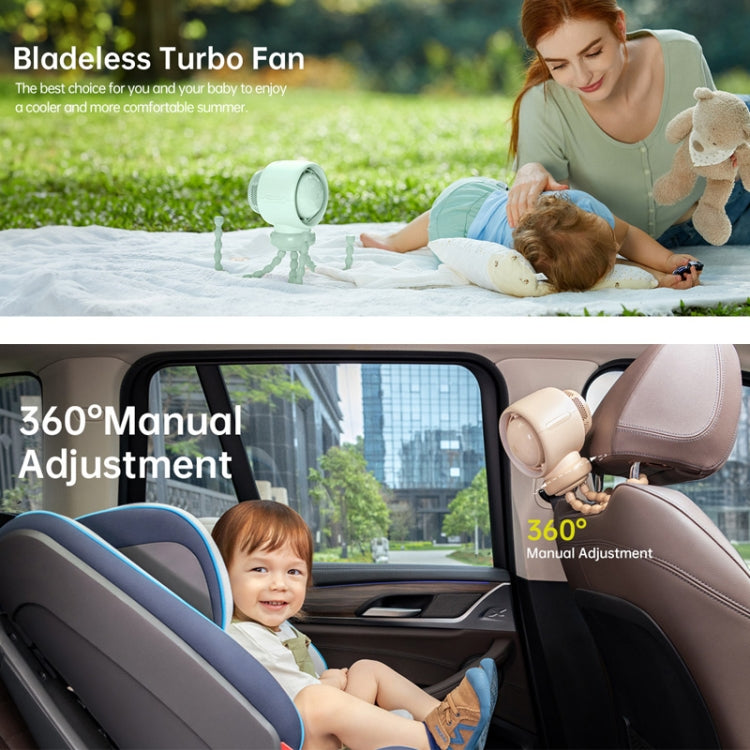 JisuLife Stroller Fan Life2 Stroller Octopus Fan High Speed Portable Desktop Clip Fan(Brown) - Electric Fans by JisuLife | Online Shopping South Africa | PMC Jewellery | Buy Now Pay Later Mobicred