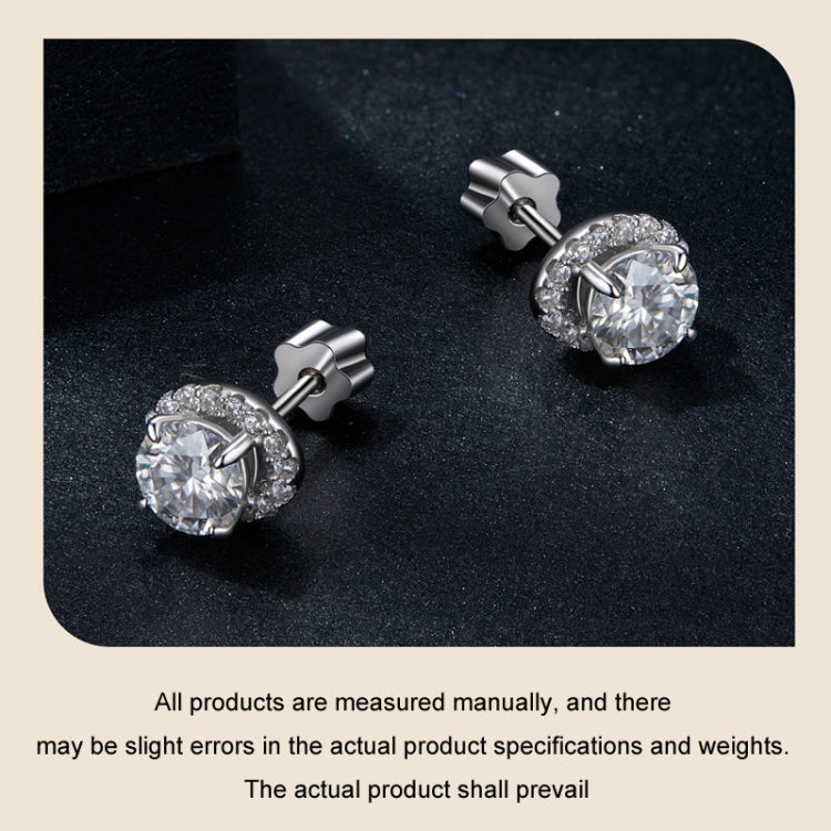 S925 Sterling Silver With White Gold Moissanite Earrings(MSE054) - Stud Earrings & Earrings by PMC Jewellery | Online Shopping South Africa | PMC Jewellery | Buy Now Pay Later Mobicred