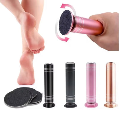 Electric Foot Grinder Calluses Dead Skin Remover With 60pcs Replaceable Sandpaper Discs UK Plug(Pink) - Grinding Tools & Accessories by PMC Jewellery | Online Shopping South Africa | PMC Jewellery | Buy Now Pay Later Mobicred