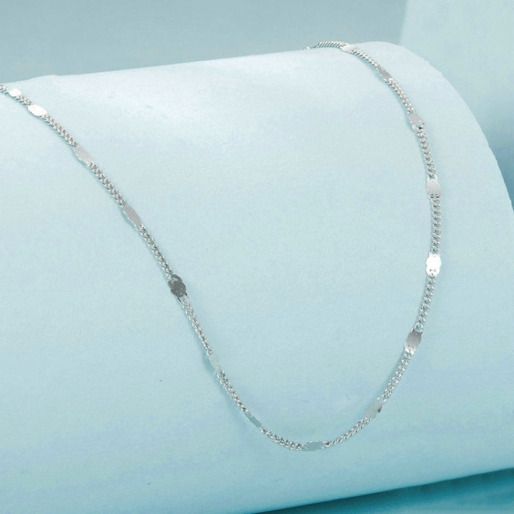 S925 Sterling Silver Platinum-plated Basic Necklace(SCA030) - Necklaces & Pendants by PMC Jewellery | Online Shopping South Africa | PMC Jewellery | Buy Now Pay Later Mobicred