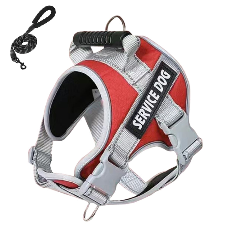 Large Dog Explosion Proof Punch Chest Harness Dog Travelling Leash, Style: Red+1.5m Round Rope(M) - Leashes & Chest Strap by PMC TechLife | Online Shopping South Africa | PMC TechLife | Buy Now Pay Later Mobicred