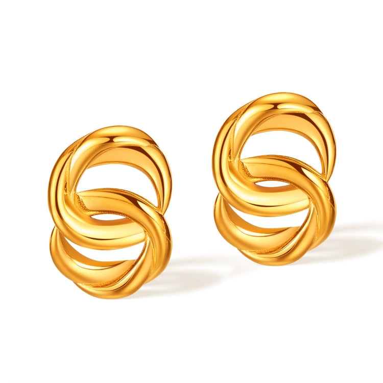 OPK GE910 1pair Simple Geometric Looped Temperament Stud Earrings Vintage Stainless Steel Earrings - Stud Earrings & Earrings by OPK | Online Shopping South Africa | PMC Jewellery | Buy Now Pay Later Mobicred