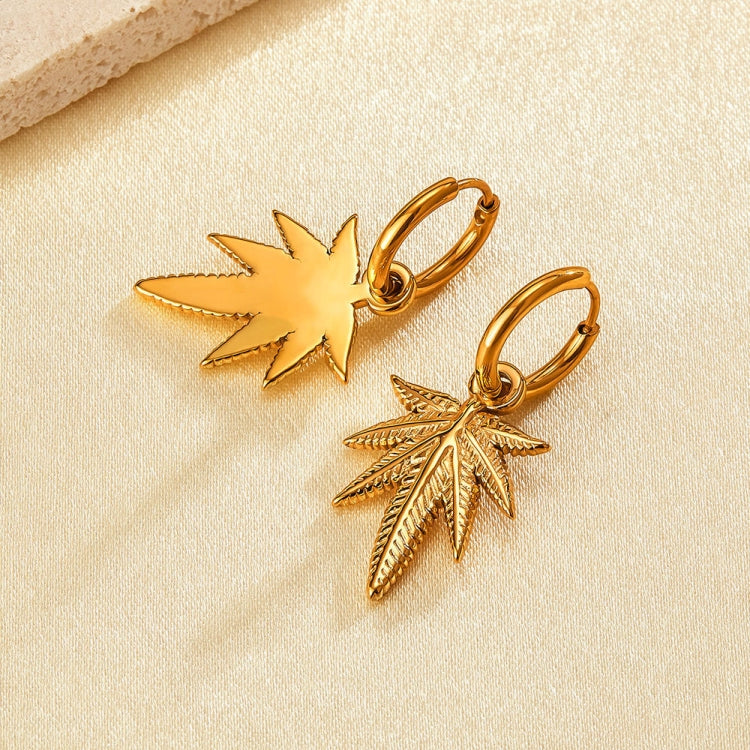 OPK GE914 1pair Personalized Stainless Steel Maple Leaf Earrings - Stud Earrings & Earrings by OPK | Online Shopping South Africa | PMC Jewellery | Buy Now Pay Later Mobicred