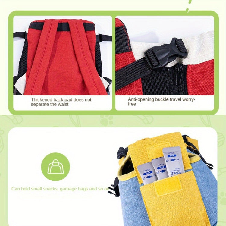 DONO Pet Four-legged Bag Outdoor Carrying Bag Breathable Backpack, Size: L(Yellow White) - Pet Bags by DONO | Online Shopping South Africa | PMC TechLife | Buy Now Pay Later Mobicred
