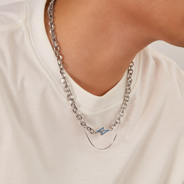 OPK GX2417 Stainless Steel Flash Pendant Double Layered Necklace - Necklaces & Pendants by OPK | Online Shopping South Africa | PMC Jewellery | Buy Now Pay Later Mobicred