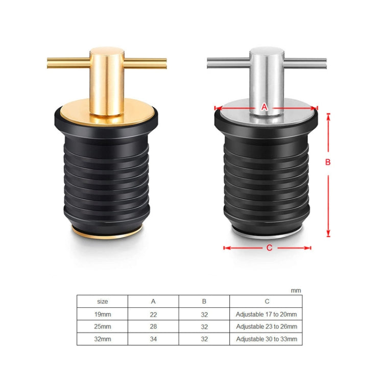 Marine Motorboat Deck Cross Drain Plug Screw, Size: Copper For 25mm - Marine Accessories & Parts by PMC Jewellery | Online Shopping South Africa | PMC Jewellery | Buy Now Pay Later Mobicred