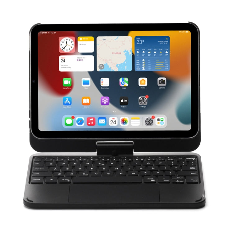 For iPad Mini 6 Tablet Bluetooth Keyboard With Backlight 360 Degree Rotation(Black) - For iPad mini by PMC Jewellery | Online Shopping South Africa | PMC Jewellery | Buy Now Pay Later Mobicred