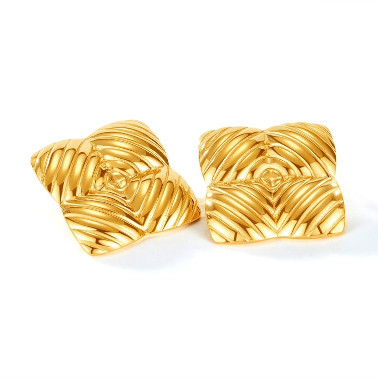 OPK GE939 1pair Vintage Stainless Steel Geometric Stripe Earrings - Stud Earrings & Earrings by OPK | Online Shopping South Africa | PMC Jewellery | Buy Now Pay Later Mobicred