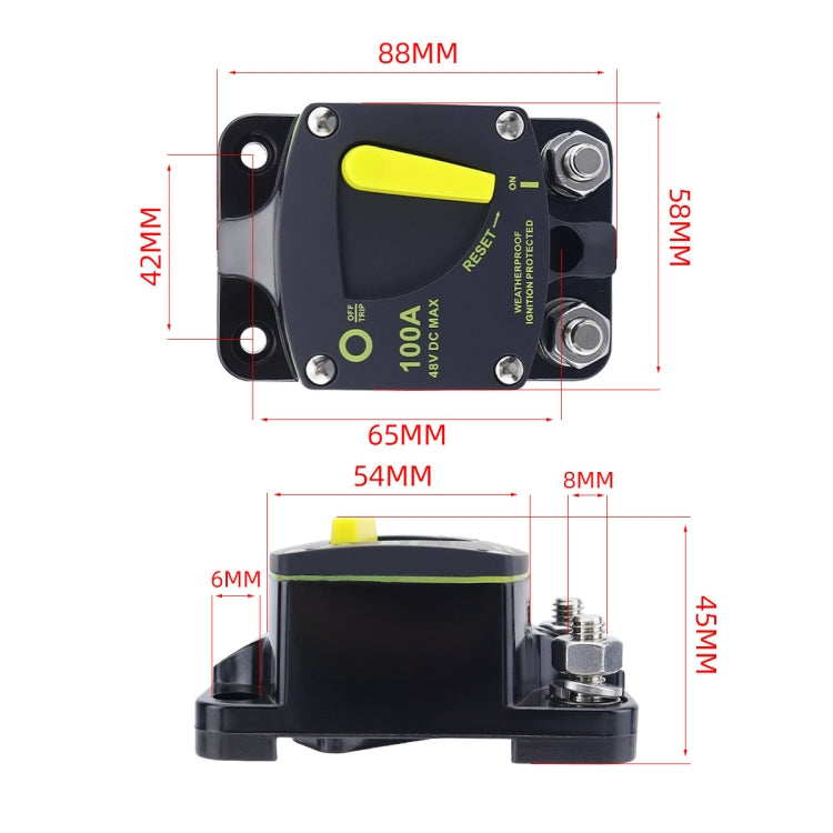 RV Yacht Manual Reset Ignition Protection Fuse Switch With Terminal Accessories, Current: 250A - Fuse by PMC Jewellery | Online Shopping South Africa | PMC Jewellery | Buy Now Pay Later Mobicred