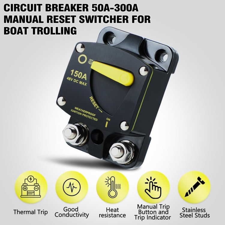 RV Yacht Manual Reset Ignition Protection Fuse Switch With Terminal Accessories, Current: 250A - Fuse by PMC Jewellery | Online Shopping South Africa | PMC Jewellery | Buy Now Pay Later Mobicred