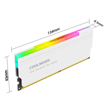 COOLMOON CM-RA1 ARGB Memory Vest Desktop Computer Memory Stick Cooling Case(White) - Fan Cooling by COOLMOON | Online Shopping South Africa | PMC Jewellery | Buy Now Pay Later Mobicred