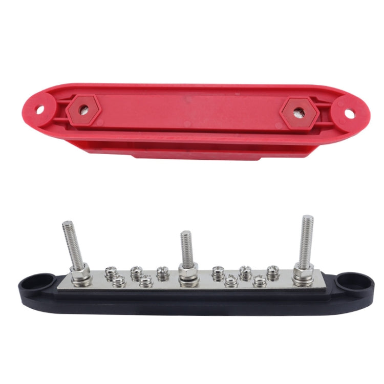 M6 3-post 10-way RV Yacht Short-circuit Proof Base DC Busbar, Color: Red - Fuse by PMC Jewellery | Online Shopping South Africa | PMC Jewellery | Buy Now Pay Later Mobicred