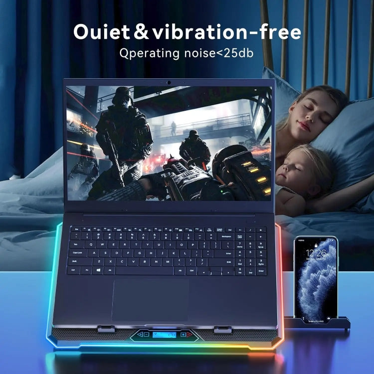 ICE COOREL K15C Smart Adjustable Laptop Radiator Base With RGB Lighting Effect, Color: 15 Fans - Cooling Pads by ICE COOREL | Online Shopping South Africa | PMC Jewellery | Buy Now Pay Later Mobicred