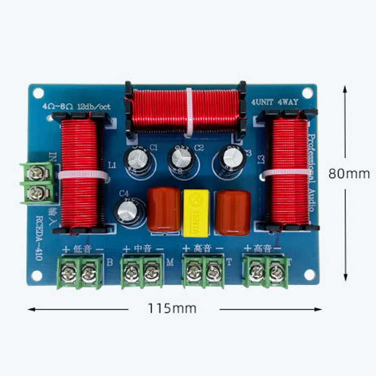 RCEDA-410 Two High One Medium One Low 4-Way Speaker Crossover Audio Modification Divider - Audio Crossover by PMC TechLife | Online Shopping South Africa | PMC TechLife | Buy Now Pay Later Mobicred