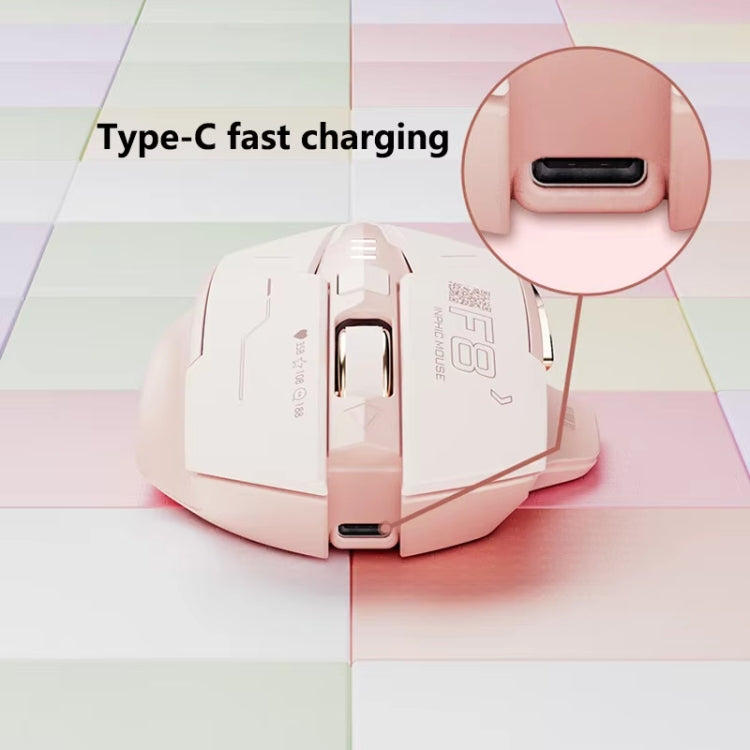 Inphic F8 2.4G Wireless Mute Charging Computer Gaming Mouse(Milk Tea Color) - Wireless Mice by Inphic | Online Shopping South Africa | PMC Jewellery | Buy Now Pay Later Mobicred