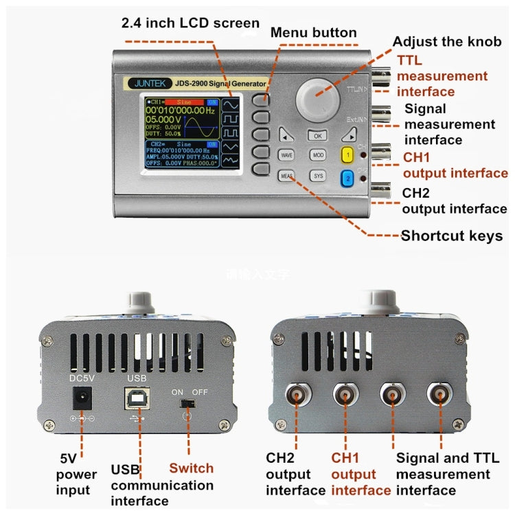 JUNTEK Programmable Dual-Channel DDS Function Arbitrary Waveform Signal Generator, Frequency: 30MHz(UK Plug) - Other Tester Tool by PMC Jewellery | Online Shopping South Africa | PMC Jewellery | Buy Now Pay Later Mobicred