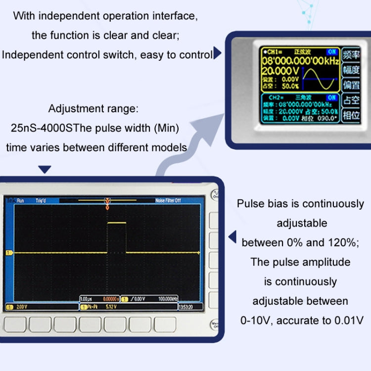JUNTEK Programmable Dual-Channel DDS Function Arbitrary Waveform Signal Generator, Frequency: 50MHz(US Plug) - free shipping - PMC TechLife - Order now!