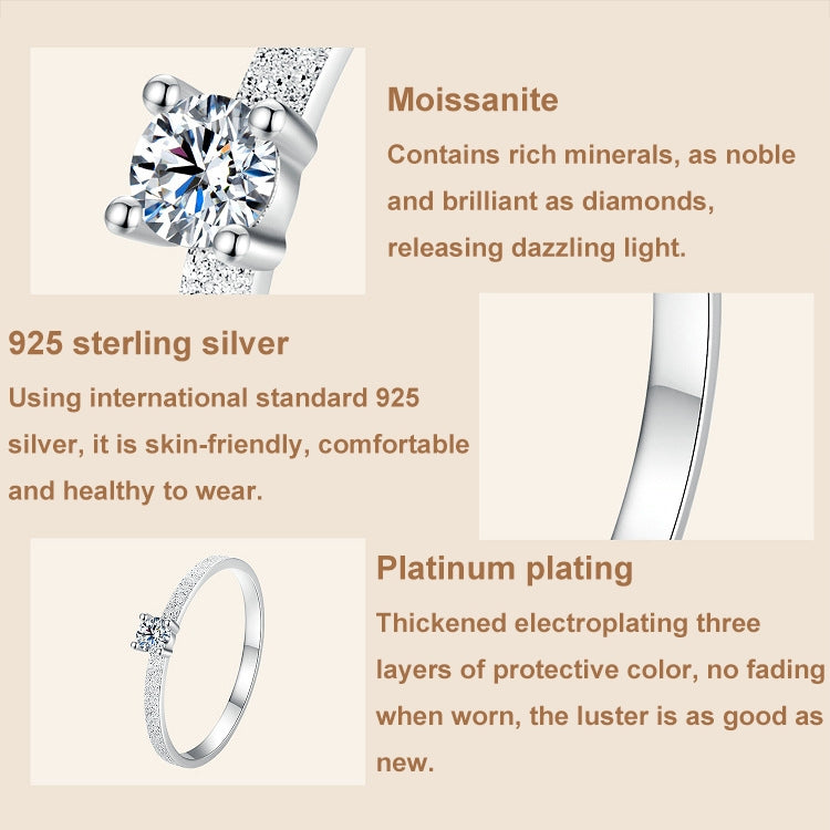 MSR059 S925 Sterling Silver Platinum Moissanite Ring(7) - Rings by PMC Jewellery | Online Shopping South Africa | PMC Jewellery | Buy Now Pay Later Mobicred