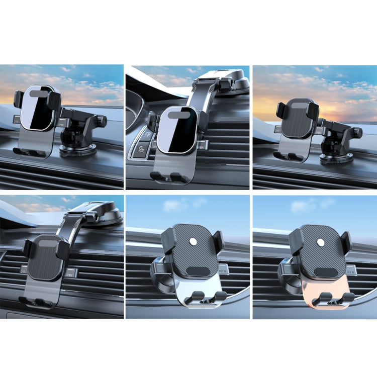 Car Suction Cup Dashboard Automatic Lock Mobile Phone Holder, Style: Glossy Telescopic Base - Universal Car Holders by PMC Jewellery | Online Shopping South Africa | PMC Jewellery | Buy Now Pay Later Mobicred