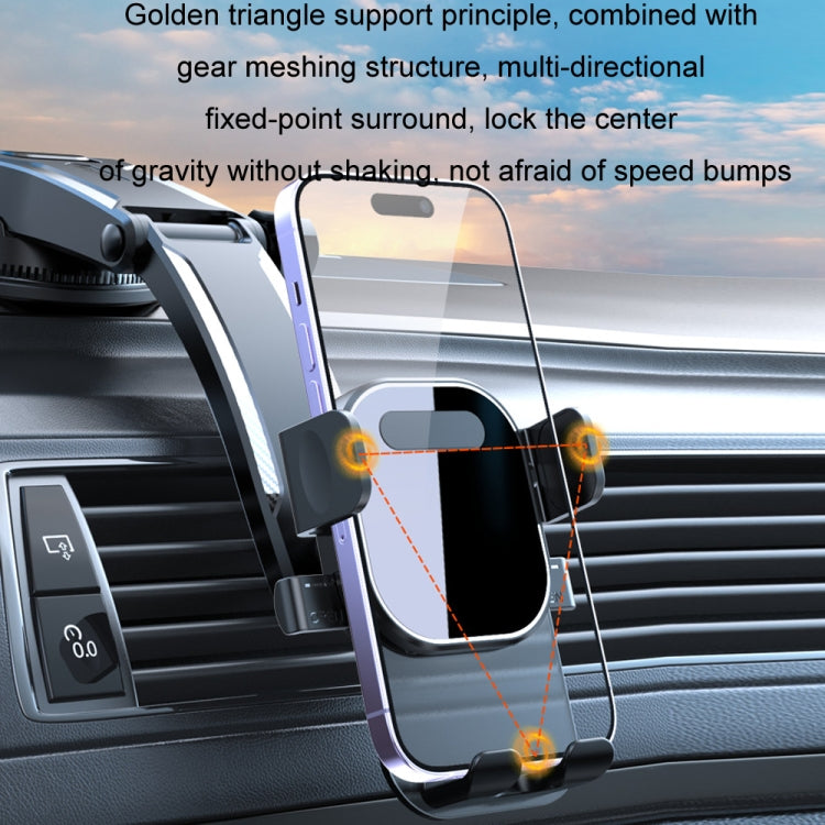 Car Suction Cup Dashboard Automatic Lock Mobile Phone Holder, Style: Glossy Telescopic Base - Universal Car Holders by PMC Jewellery | Online Shopping South Africa | PMC Jewellery | Buy Now Pay Later Mobicred