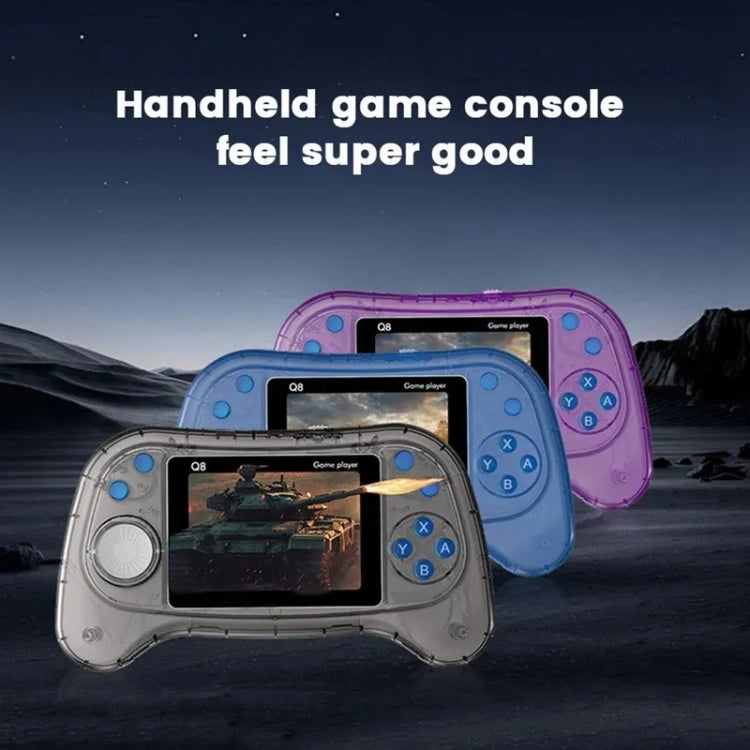 Q8 Handheld Game Console 3.0 Inch Screen Support TV Connection Built In 800 Games Doubles Transparent Purple - Pocket Console by PMC Jewellery | Online Shopping South Africa | PMC Jewellery | Buy Now Pay Later Mobicred