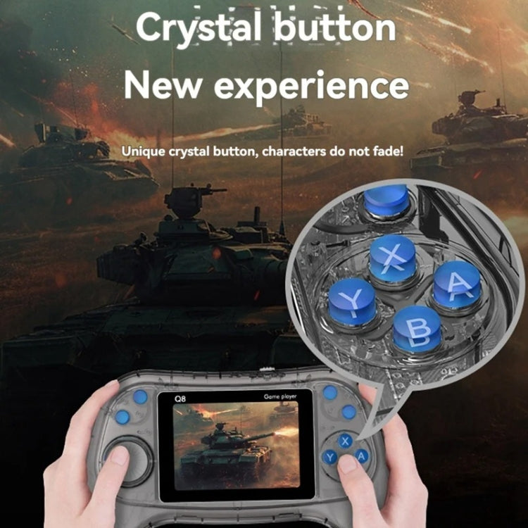 Q8 Handheld Game Console 3.0 Inch Screen Support TV Connection Built In 800 Games Singles Transparent Blue - Pocket Console by PMC Jewellery | Online Shopping South Africa | PMC Jewellery | Buy Now Pay Later Mobicred