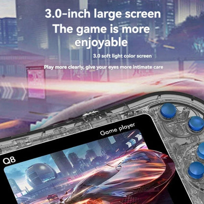 Q8 Handheld Game Console 3.0 Inch Screen Support TV Connection Built In 800 Games Doubles Transparent Purple - Pocket Console by PMC Jewellery | Online Shopping South Africa | PMC Jewellery | Buy Now Pay Later Mobicred