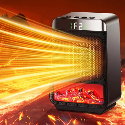 E03 Desktop PTC Heater Dynamic Flame Light Warmer EU Plug - Electric Heaters by PMC Jewellery | Online Shopping South Africa | PMC Jewellery | Buy Now Pay Later Mobicred