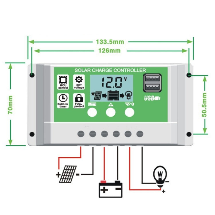 100A 12V PWM Solar Cell Panel Charger Controller Lithium-ion Lead-acid Battery Solar Controller - Voltage Stabilizer by PMC Jewellery | Online Shopping South Africa | PMC Jewellery | Buy Now Pay Later Mobicred