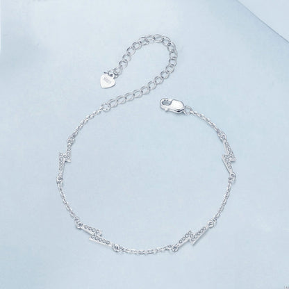 S925 Sterling Silver Platinum-plated Lightning Bracelet(BSB181) - Jewelry Accessories by PMC Jewellery | Online Shopping South Africa | PMC Jewellery | Buy Now Pay Later Mobicred