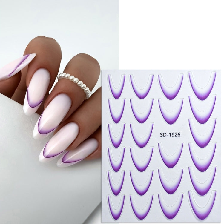 SD-1926 Line Nail Art Stickers Self-Adhesive Gradient Color French Manicure Stickers DIY Nail Tips Decals - Nail Stickers by PMC Jewellery | Online Shopping South Africa | PMC Jewellery | Buy Now Pay Later Mobicred