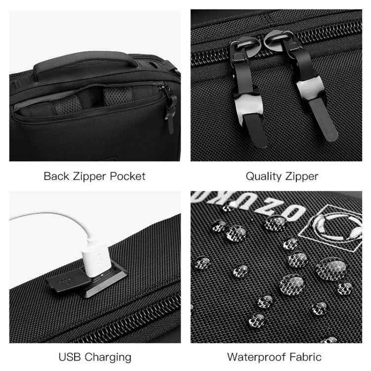 Ozuko Business Laptop USB Backpack Men Schoolbag(Black) - Backpack by ozuko | Online Shopping South Africa | PMC Jewellery | Buy Now Pay Later Mobicred