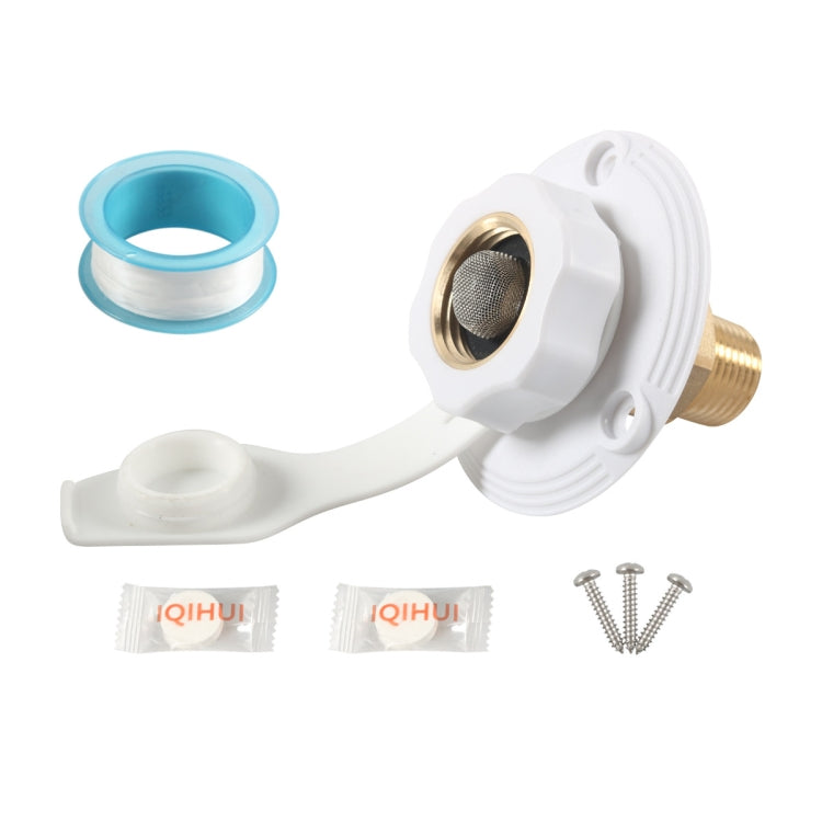 RV Brass Water Inlet Check Valve Yacht Accessories, Color: White+Raw Tape - Marine Accessories & Parts by PMC Jewellery | Online Shopping South Africa | PMC Jewellery | Buy Now Pay Later Mobicred